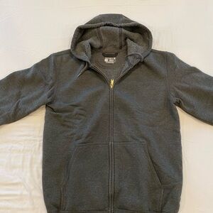Carhartt, men’s, full zip, charcoal grey hoodie. Medium